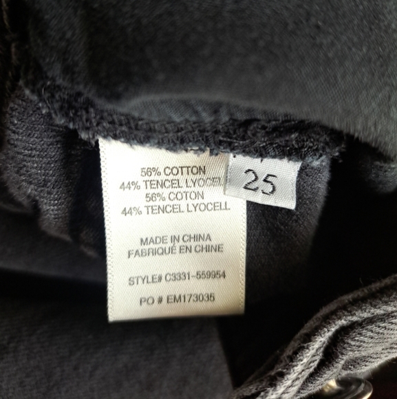 Cloth & Stone Size 25 Distressed Straight Leg Jeans Raw Hem Legacy Wash Black - Picture 11 of 15